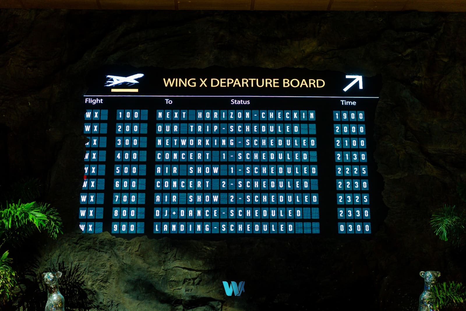 WingX departure board